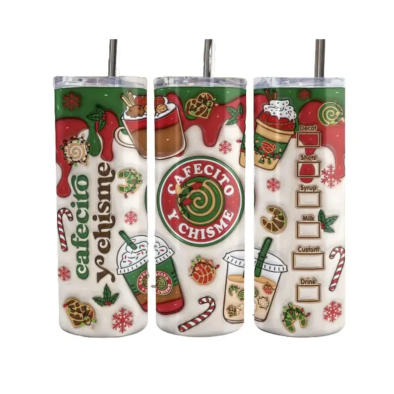 Cafecito y Chisme Christmas - Tumbler Stainless Steel 20oz.