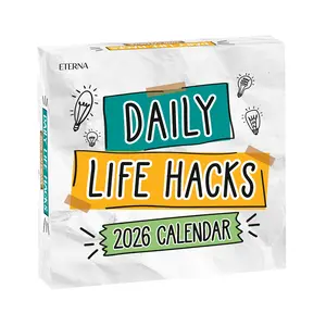 2026 Daily Life Hacks Calendar - Bright Colorful Design with Practical Tips & Clever Tricks for Everyday Efficiency & Fun - 4.5 x 4.5 Inches - Sustainably Printed Gift Ready