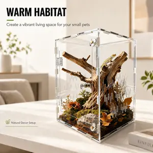 Acrylic Reptile Terrarium Small Insect Spider Enclosure Ventilated Tank