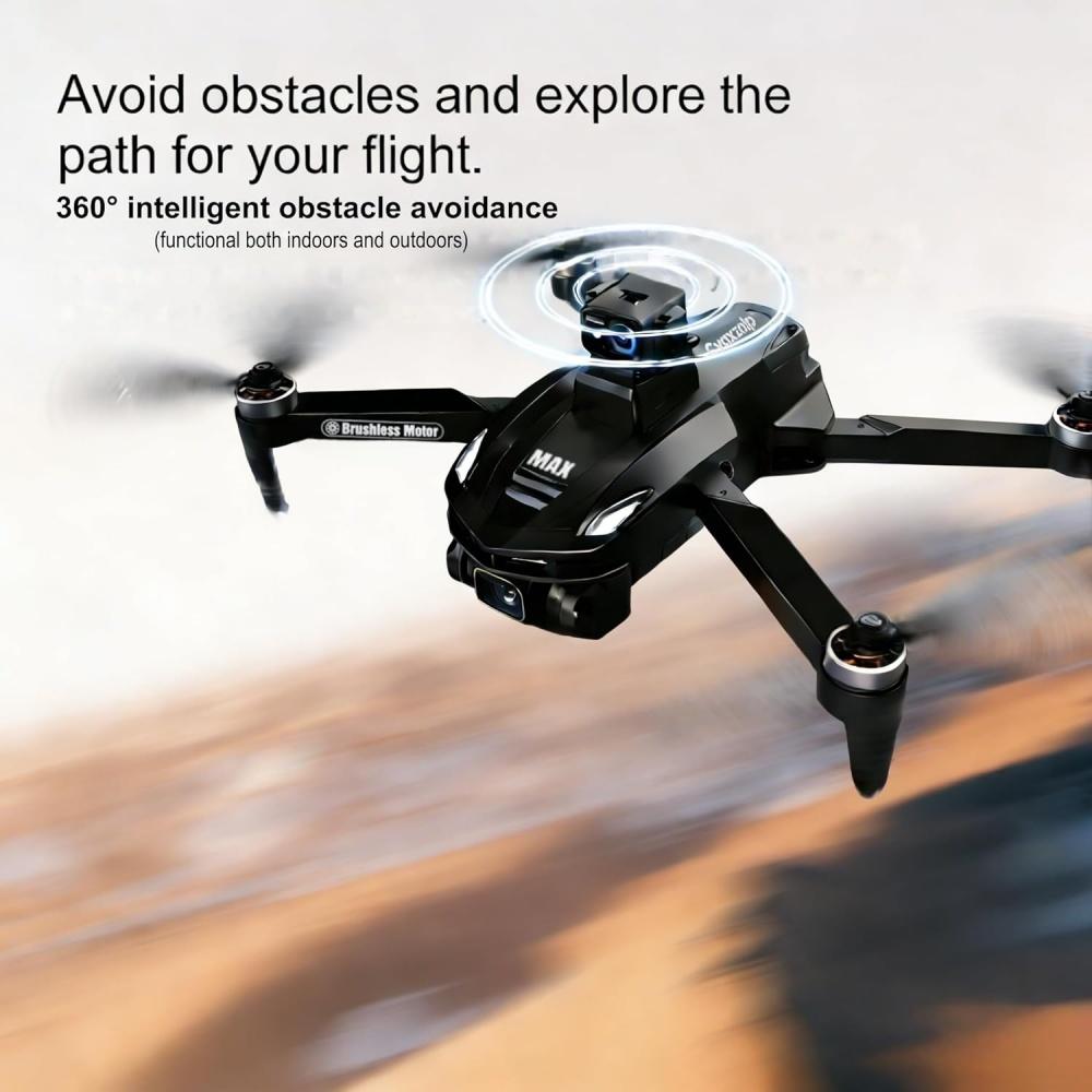 2026 Upgraded 360° Outdoor Obstacle Avoidance,Drones with camera 4.5" LCD Remote for Adults , Less Than 249g Mini GPS Drone for Beginners ,  Brushless Motor, 5G WiFi, Auto Return, 3 Batteries, Ideal Gift (Black )