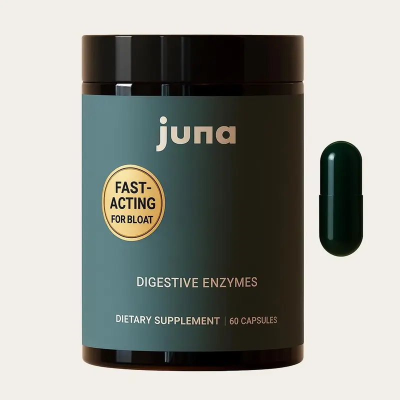Juna Digestive Enzymes Supplement with Spore-Based Probiotics, Enzymes, and herbs for Healthy Digestion and Debloat