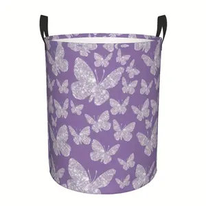 Large-sized Canvas Laundry Basket for Convenient Storage of Clothes/toys/dirty Laundry in Dormitories, Bedrooms, or Bathrooms (butterfly Shape, Laundry Basket)