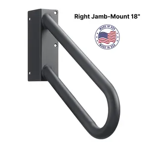 Hold Tight Handrails Steel Jamb-Mount Handrail - Heavy Duty Stair Railing for Decks, Porch, Mobile Homes, Short Stairway - Weatherproof & Non-Slip Powder Coated Finish