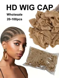 Ultra Thin Sheer Wig Caps, HD Stocking Cap with Stretchy Nylon Mesh, Breathable & Invisible Hair Net, Perfect for Hair Extensions & Wigs