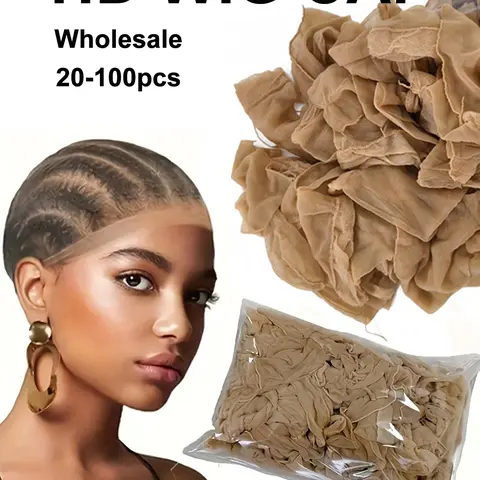Ultra Thin Sheer Wig Caps, HD Stocking Cap with Stretchy Nylon Mesh, Breathable & Invisible Hair Net, Perfect for Hair Extensions & Wigs