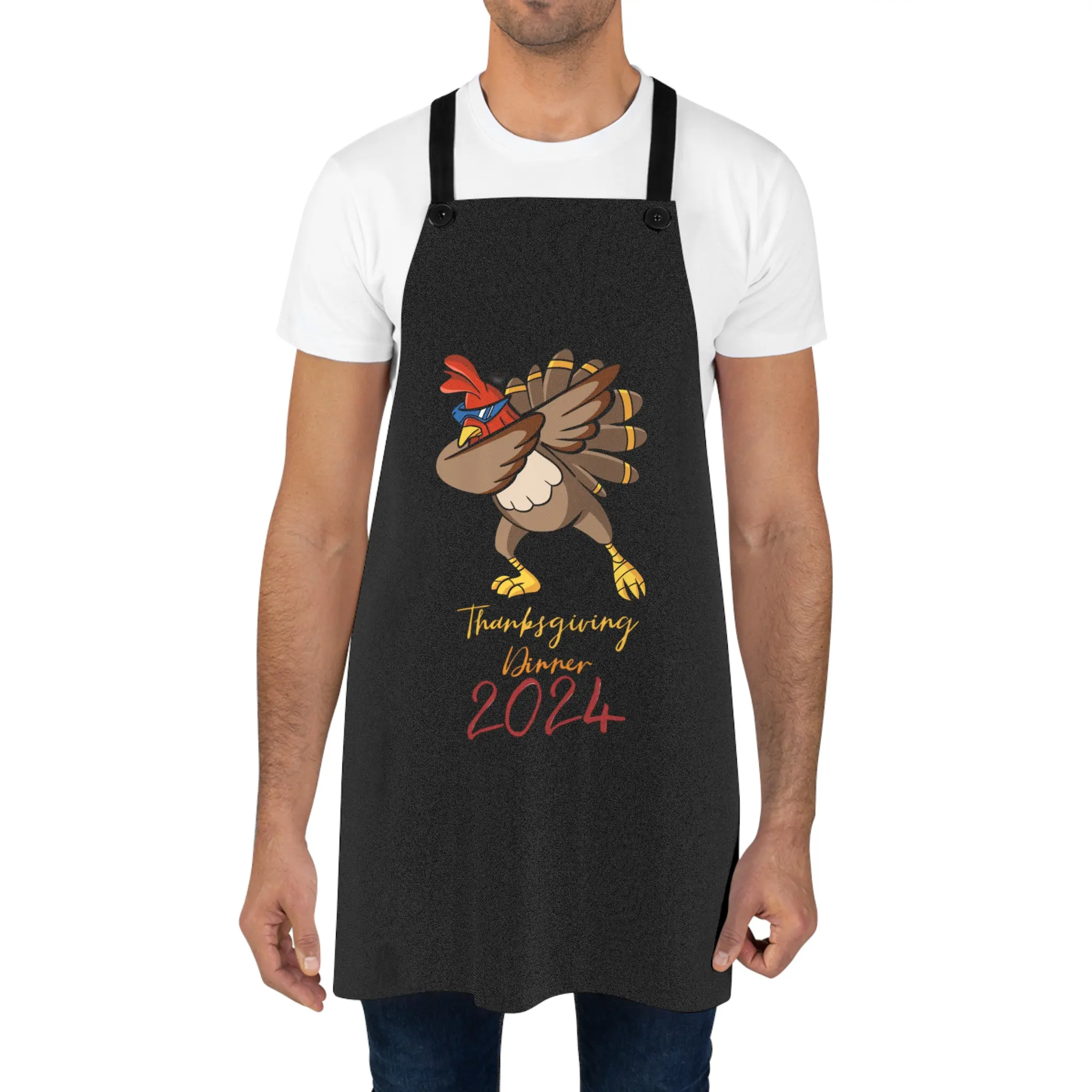 Dabbin' Turkey Thanksgiving Apron | Funny 2024 Holiday Cooking Gear for Men | Perfect Gift for Family & Friends