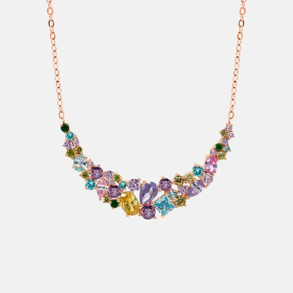 【755】Valentine's Flash Coloured Cubic Ziconia Necklace
