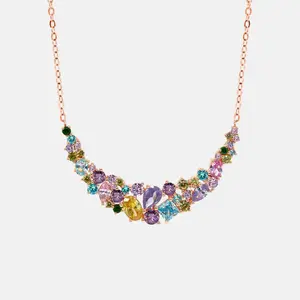 【755】Valentine's Flash Coloured Cubic Ziconia Necklace
