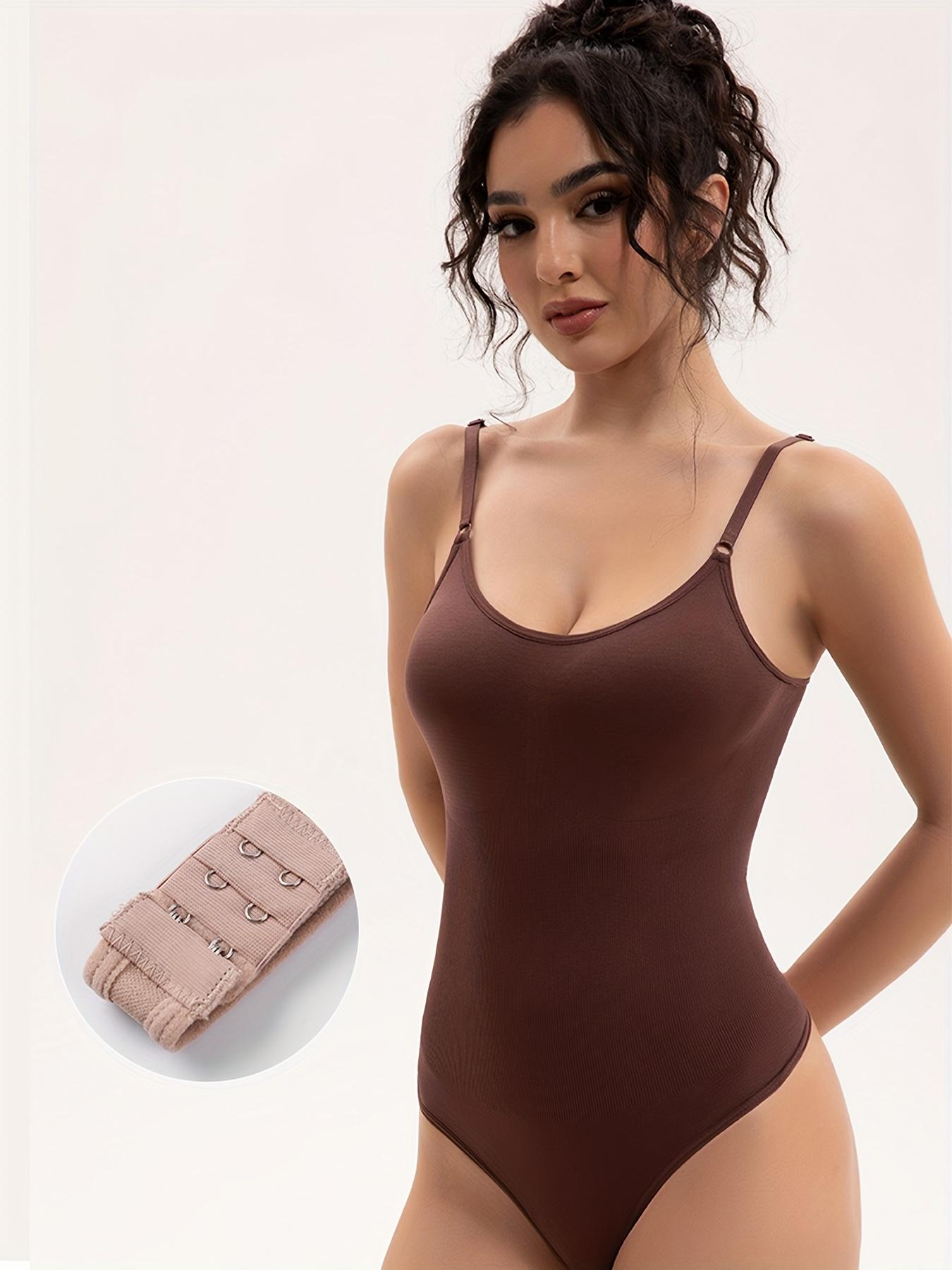 1pc High-Pressure Women'S Shaping Leggings Adjustable Shoulder Straps Thong Design Front Buckle Design Slim Waist Design Elegant Design Full Chest Support Comfortable Fit Postpartum Body Shaper Bodysuit Suitable for Daily Wear, Dating