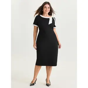 BLOOMCHIC Women's Plus Size Casual Midi Dress - Polyester-Spandex Fabric Swimweek