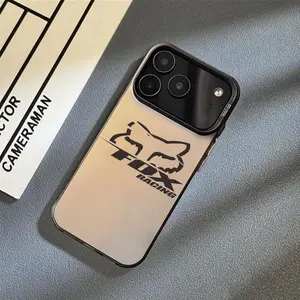 Fashion F-Fox R-Racing Animal Phone Case Casing for iPhone 17 16 15 14 13 12 Pro Max Air | Multicolor Matte Laser Metallic Phone Case | Aurora Gradient Finish with Smooth Matte Texture | Durable Scratch-Resistant Anti-Fingerprint Protective Cover