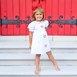Heart Trio White Camila Dress - Girls Valentine's Day Outfit