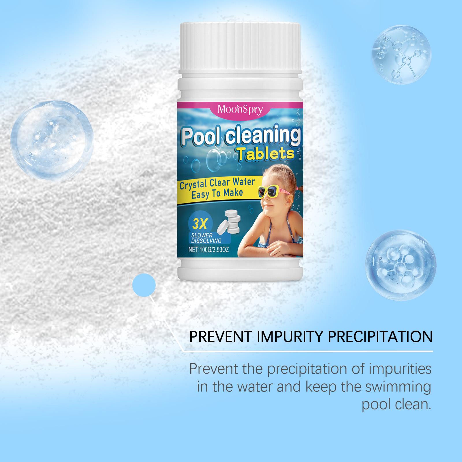 Pool Cleaning Slow-Release Tablets Multi-Functional Effervescent Tablets for Removing Dirt and Odor and Keeping Pool Water Clean