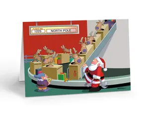 Stonehouse Collection Single Airplane Christmas Card, Aviation Holiday 5x7 Greeting Card with Envelope – Made in the USA