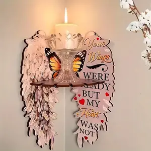 Angel Wings Corner Shelf, Wall Mounted Storage Rack for Crystal, Candle, Souvenirs, Multifunctional Home Decor, Suitable for Various Rooms