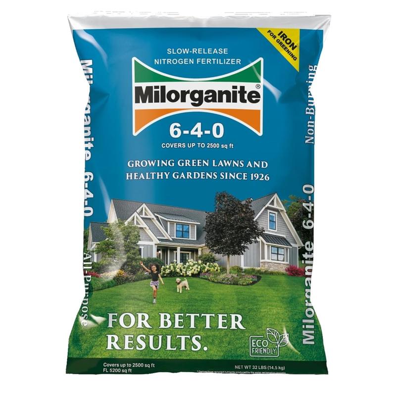 Milorganite All-Purpose Eco-Friendly Slow-Release Nitrogen Fertilizer 6-4-0, 32lb