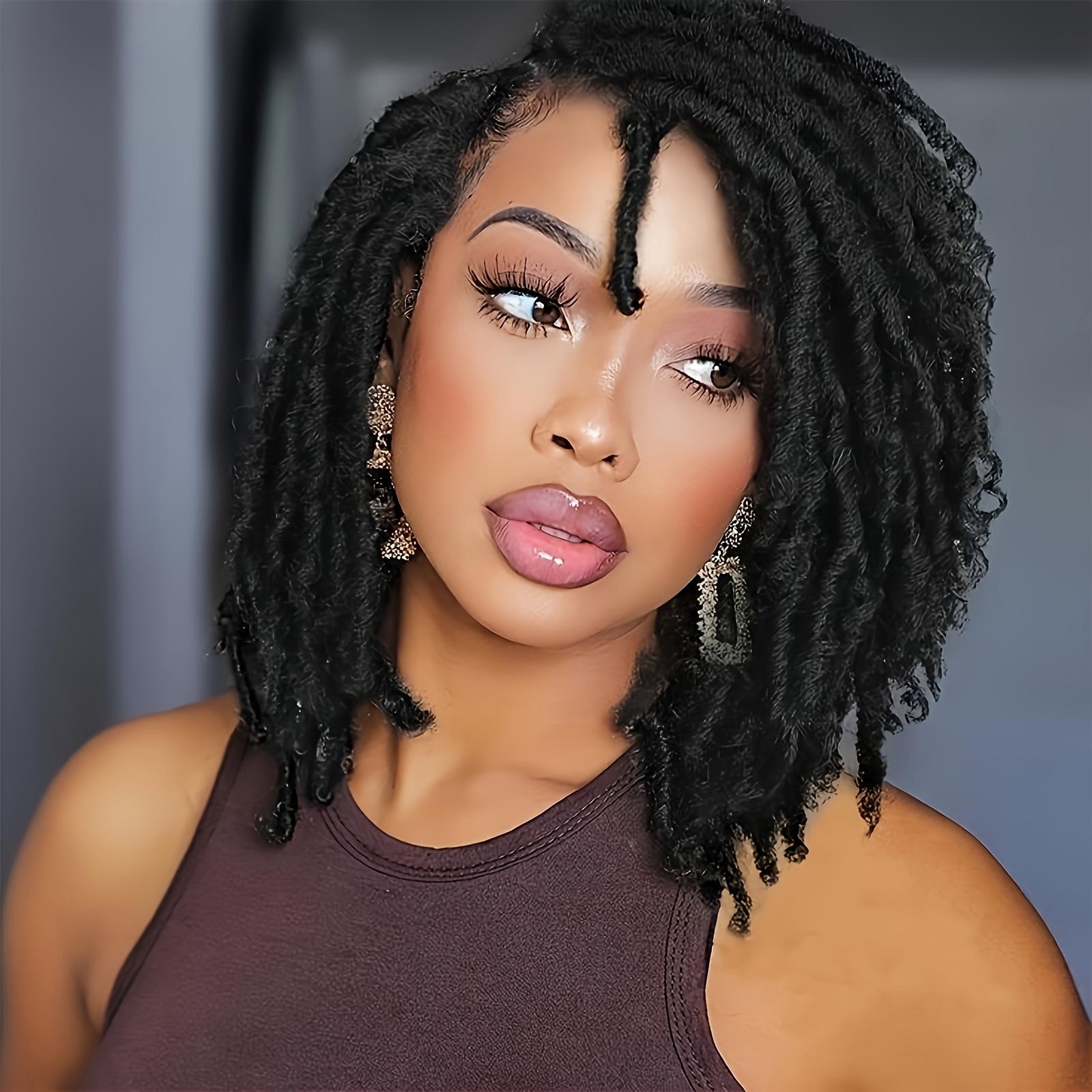 Crochet Short Dreadlock Synthetic Wig for, Suitable for Daily Wear and Parties, 8 Inches