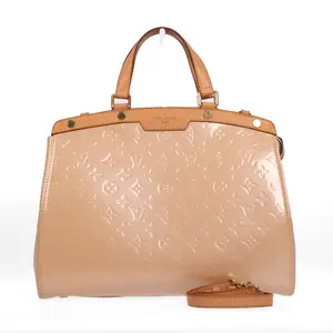 Pre-owned Louis Vuitton Patent Leather Shoulder Bags Brea Beige Monogram Vernis48167705