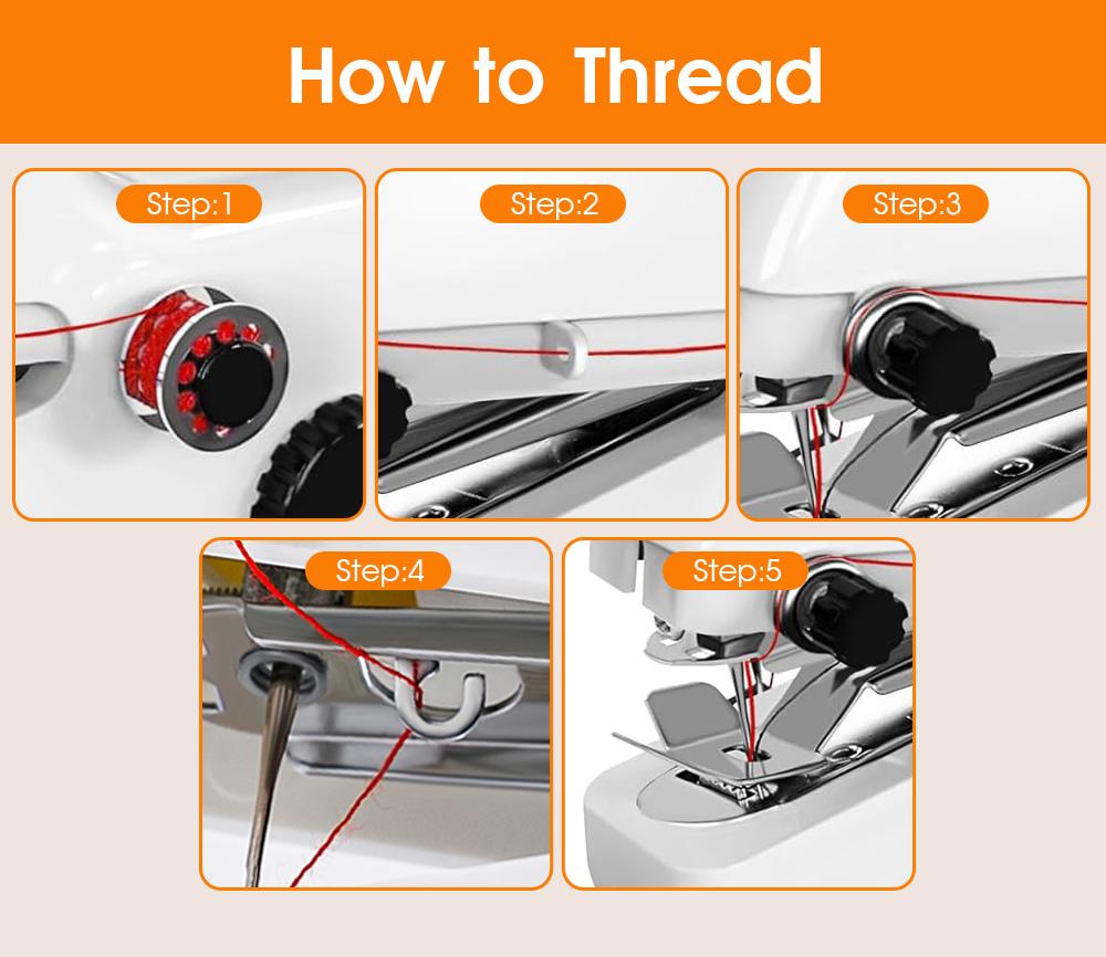 Handheld Electric Sewing Machine, Portable Quick Stitch Hand Sew Tool, Mini Sewing Machine for Emergency Clothing Repair, Travel Home Sew Accessories