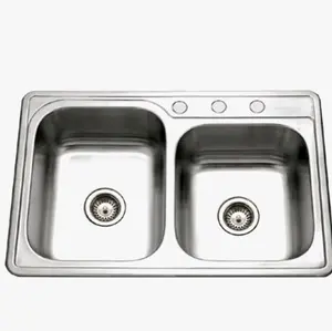 Houzer Stainless Steel Double Bowl Stain Sink with Durable Construction and Easy Maintenance
