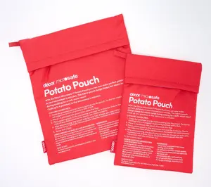 Decor Set of 2 Microwavable Fabric PotatoCookers,Red