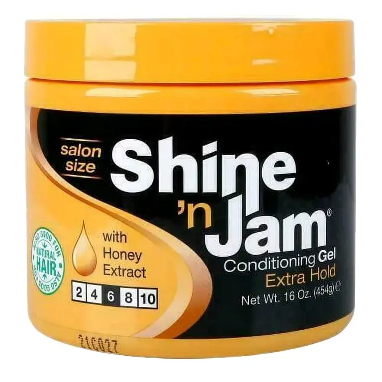 Ampro Shine 'n Jam Extra Hold Conditioning Gel 16 OZ - Haircare with Honey Extract