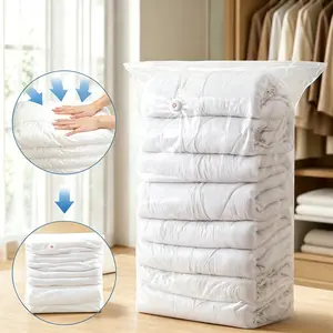 4-Pack No Pump Vacuum Storage Bags, Odor-Proof, Moisture/Water/Dust Resistant, Reusable Plastic Compression Bags for Clothes & Bedding, Thick PA+PE  Seal Bags, Multi-Size Options