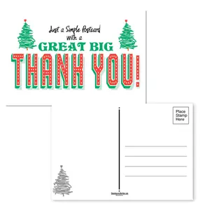 Stonehouse Collection Thank You Holiday Postcards - 4 x 6 Thank You Postcards - 40 Seasonal Christmas Postcards - USA Made