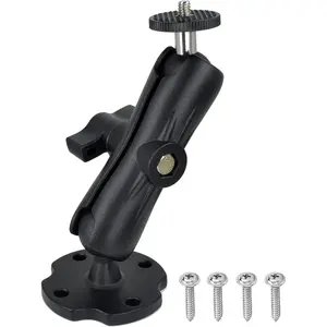 Heavy-Duty Camera Wall/Desktop Mount with 1/4"-20 Thread,  Alloy Arm, Dual Ball Heads, 1-Inch TPU Ball, Free Rotation,Compatible with DSLR, CCTV, RAM B System