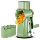 SUSTEAS Manual Cheese Shredder - Hand Crank Rotary Grater with 5 18/10 Steel Blades, Stable Suction Cup Base, Multi-Functional Household Items Kitchen Accessories for Thick/Thin Slices, Works with Cheese & Veggies, Chocolate Grating Kitchen Utensil,family