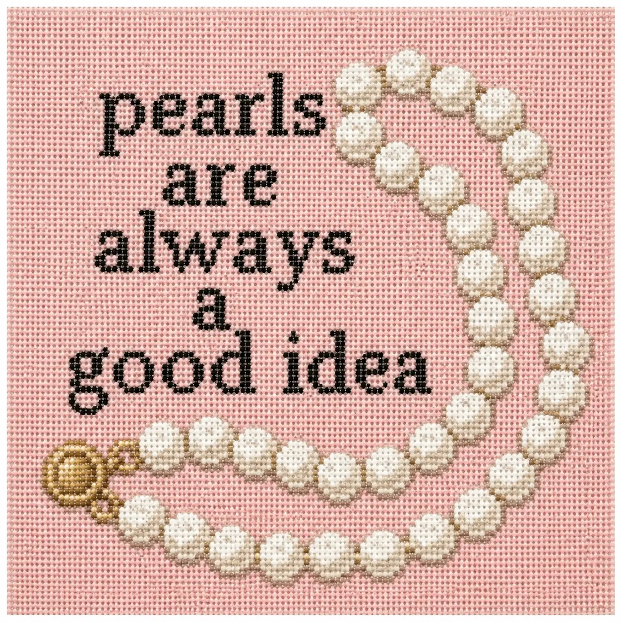 Pearls Printed Needlepoint Canvas Pearls Printed Needlepoint Canvas