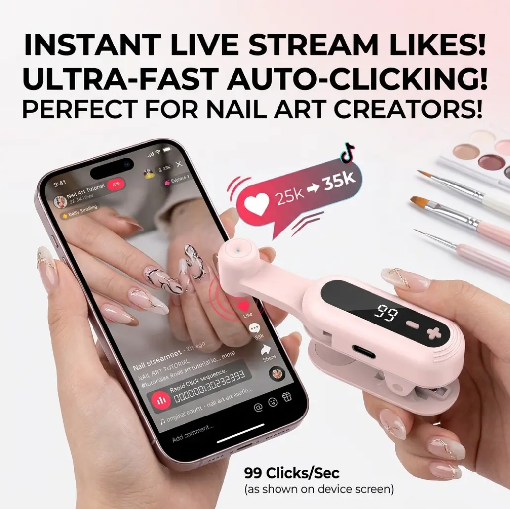 iPhone Wireless Screen Auto Tapper, Silent Adjustable Speed Finger Clicker, Hands-Free Auto Clicker for TikTok Live Broadcasts, Game AFK & Reward Tasks