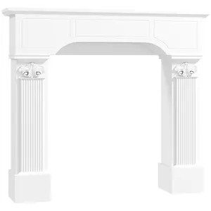 HOMCOM Baroque Fireplace Mantel, Freestanding Fireplace Surround with Ionic Leg for Electric Fireplaces, 43.25" W x 42.75" H, White