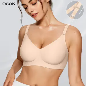 OEAK Seamless Women's Bra with Soft Support , Wireless and Full Coverage Available in Regular and Plus Sizes