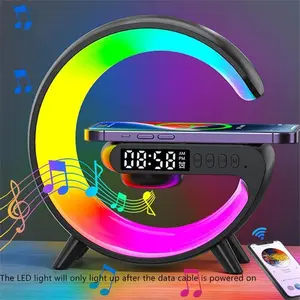 TikTok's HOTTEST 5-in-1 RGB Speaker Lamp! Wireless Charger for iPhone/Samsung, Bluetooth Speaker, Alarm Clock, Color Changing Night Light - Perfect Mother's Day/Boyfriend Gift 2025! Audio Charging