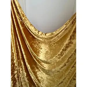 Gold Stretch Crushed Velvet