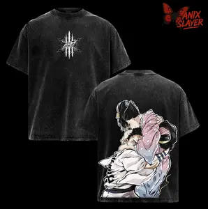 Akaza vs Koyuki T-Shirt Demon Slayer Infinity Castle Arc Anime Graphic Tee  Acid Washed Soft Cotton Men Shirts Anime Streetwear Casual Menswear Classic Unisex Apparel Manga Merch Gift for Anime Fans