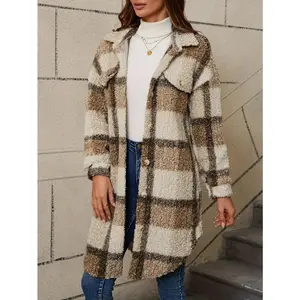 Women's Autumn Checkered Thick Coat Top Winter Clothing Women's