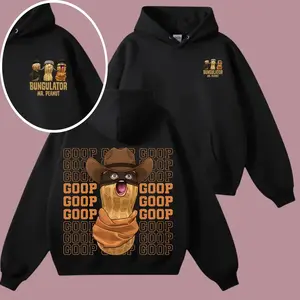 Peanut Bungulator Goop Hoodie – Funny Cowboy Peanut Graphic Hoodie, Unisex Streetwear Pullover, YouTuber Fan Merch, Casual Oversized Hoodie