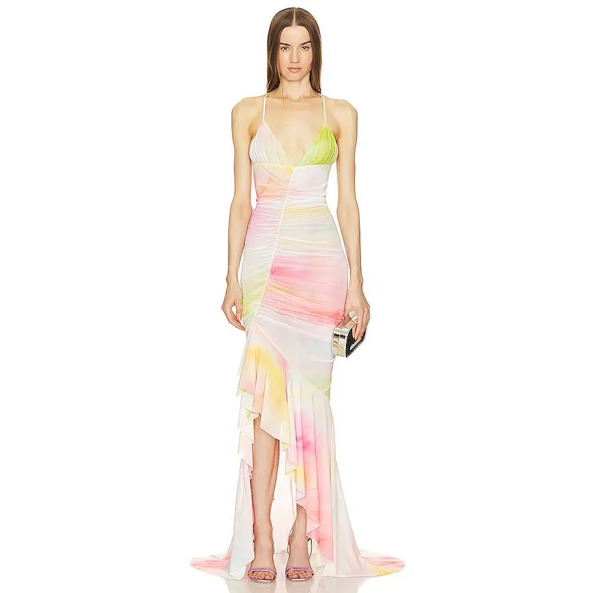Michael Costello x REVOLVE Venice Gown in Watercolor Print