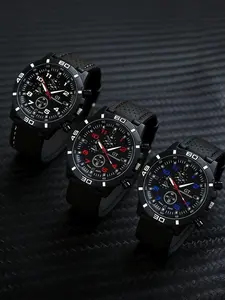 3-piece personalized dial quartz fashionable casual temperament business steel  men's watch versatile watch