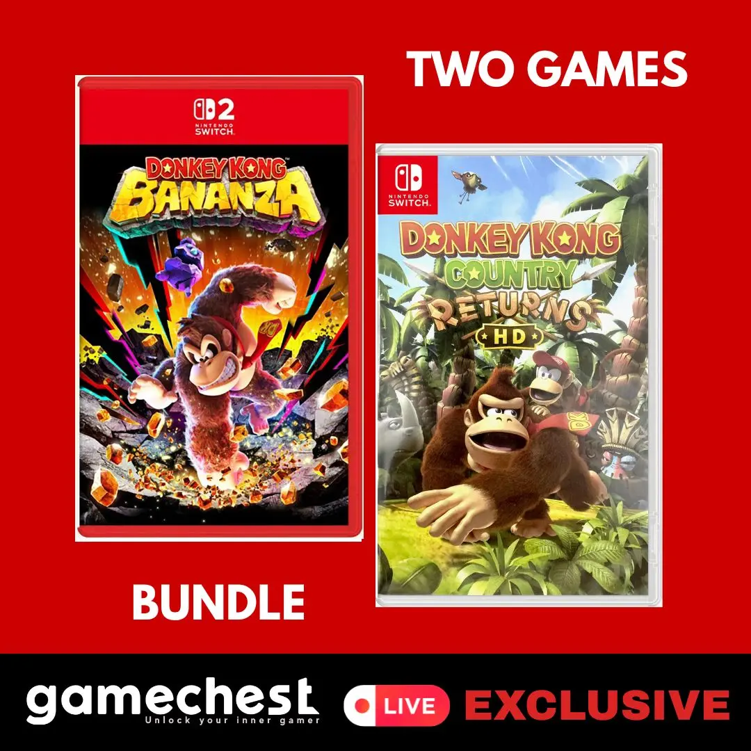 Donkey Kong Bananza & Donkey Kong Country Returns HD [Switch 2/Switch 1] Game Bundle - Nintendo Switch (Region Free)