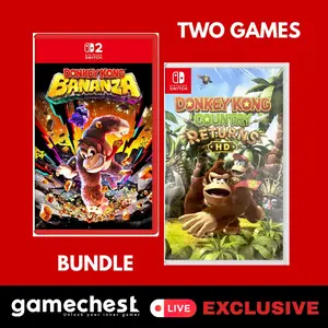 Donkey Kong Bananza & Donkey Kong Country Returns HD [Switch 2/Switch 1] Game Bundle - Nintendo Switch (Region Free)