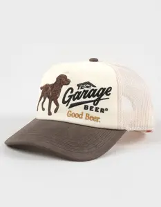 AMERICAN NEEDLE  Mens Garage Beer Trucker Hat, Cream Combo