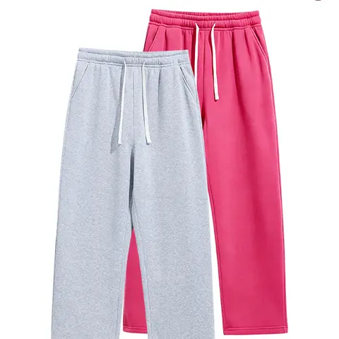 2-pack men’s casual sweatpants, adjustable drawstring elastic waistband, loose straight cut, skin-friendly breathable fabric