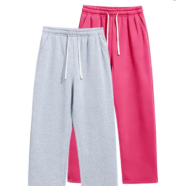 2-pack men’s casual sweatpants, adjustable drawstring elastic waistband, loose straight cut, skin-friendly breathable fabric