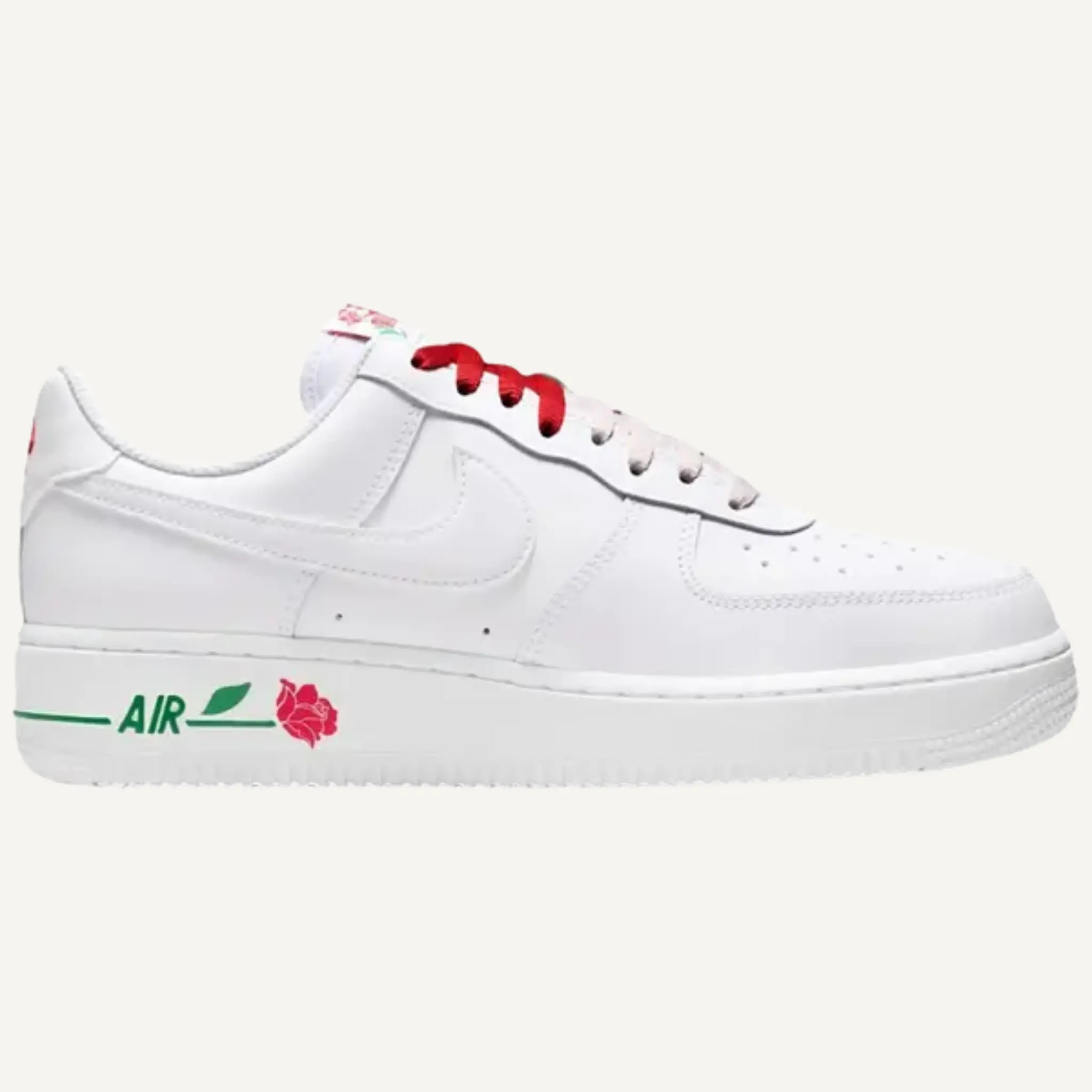 Nike Women's White Air Force 1 'Roses' Sneakers, IF0498 100, Lifestyle Fashion, Floral