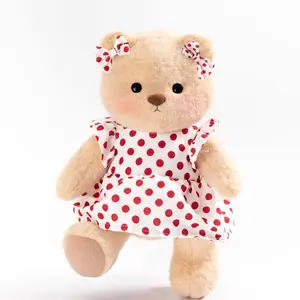 Getahug Sunny Polka Dot Dress Bear | Handmade Jointed Teddy Bear Stuffed Animal Gift
