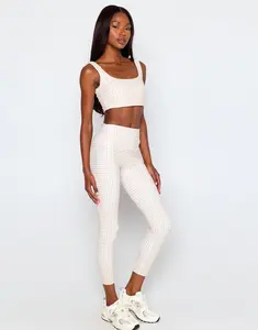 Olivia Legging - Beige Gingham