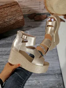 New Open-Toe Platform Sandals, Boho Sandals, Casual Multi-Functional Stylish Flatform Footwear for Women, Breathable Comfortable Back-to-School Shoes, Trendy Gift for Valentine's Day